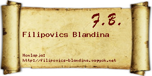 Filipovics Blandina névjegykártya